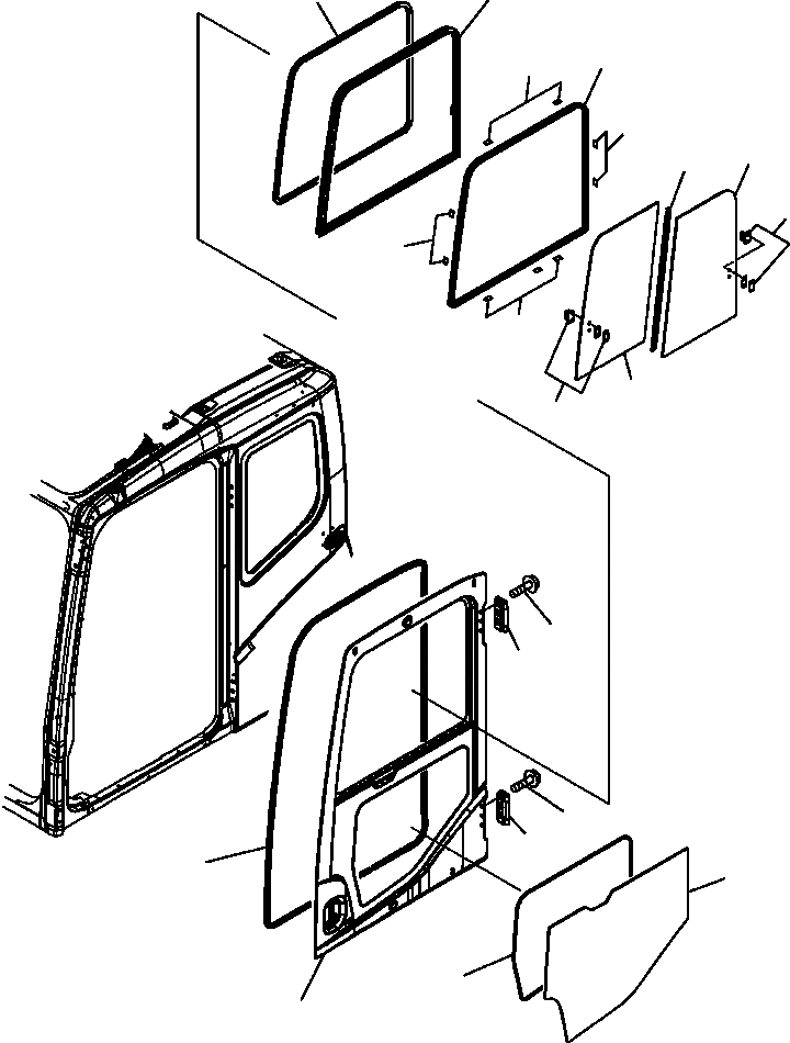 Схема запчастей Komatsu PC350LL-7E0 - K-H КАБИНА ДВЕРЬ (ЗАЩИТА ОТ ВАНДАЛИЗМА) OPERATOR\XD S ОБСТАНОВКА И СИСТЕМА УПРАВЛЕНИЯ
