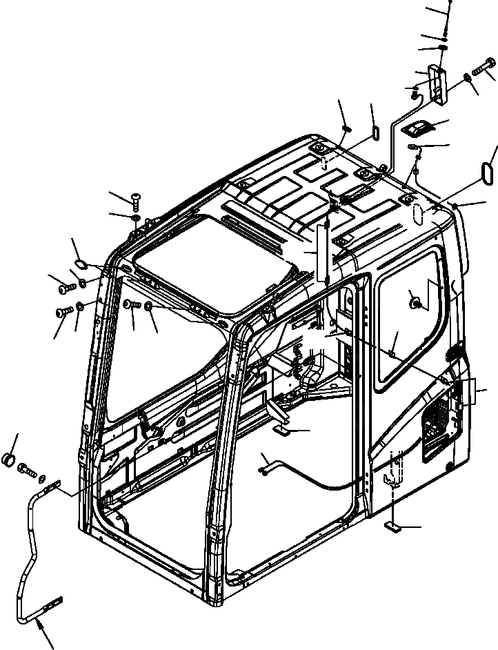 Схема запчастей Komatsu PC350LL-7E0 - K-H КАБИНА ЗАГЛУШКА БОЛТ И АНТЕННА OPERATOR\XD S ОБСТАНОВКА И СИСТЕМА УПРАВЛЕНИЯ