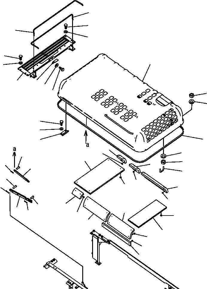Схема запчастей Komatsu PC350LL-7E0 - M-H КАПОТ ЧАСТИ КОРПУСА