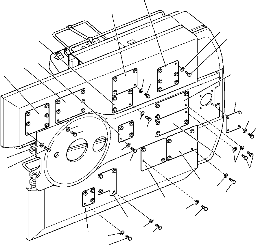 Схема запчастей Komatsu PC350LL-7E0 - M8-A ОСНОВНАЯ РАМА НИЖН.COVER ЧАСТИ КОРПУСА