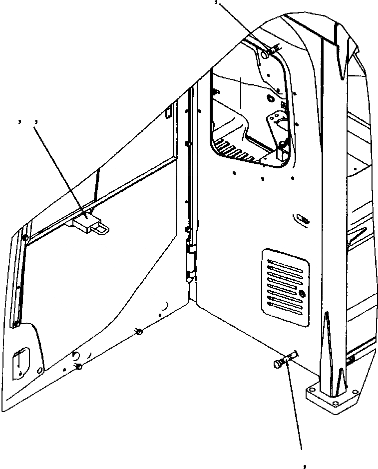 Схема запчастей Komatsu PC350LL-7E0 - M8-9A БЛОК ДВЕРИ ЧАСТИ КОРПУСА