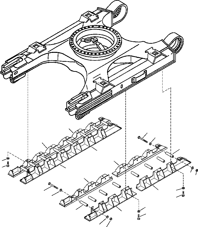 Схема запчастей Komatsu PC350LL-7E0 - R-A ГУСЕНИЧНАЯ РАМА ПОЛН. ЗАЩИТА КАТКОВ, SKI-ТИП НИЖН.CARRIAGE