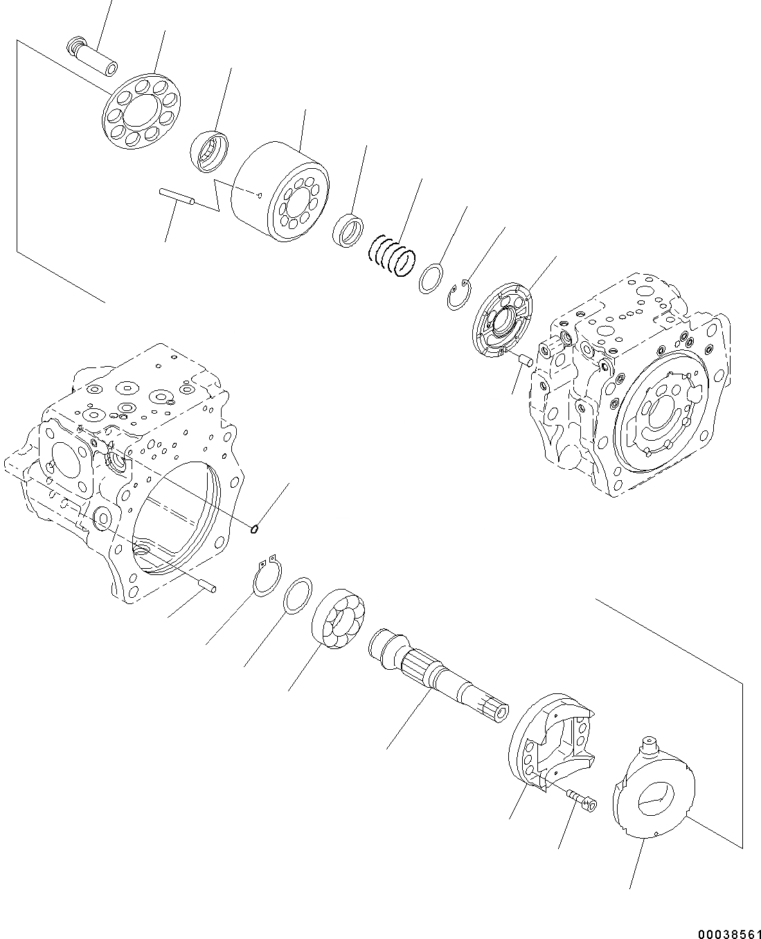 Схема запчастей Komatsu PC350LC-8 - ОСНОВН. ПОРШЕНЬ НАСОС ВНУТР. ЧАСТИ (7/) (№B-) ОСНОВН. ПОРШЕНЬ НАСОС