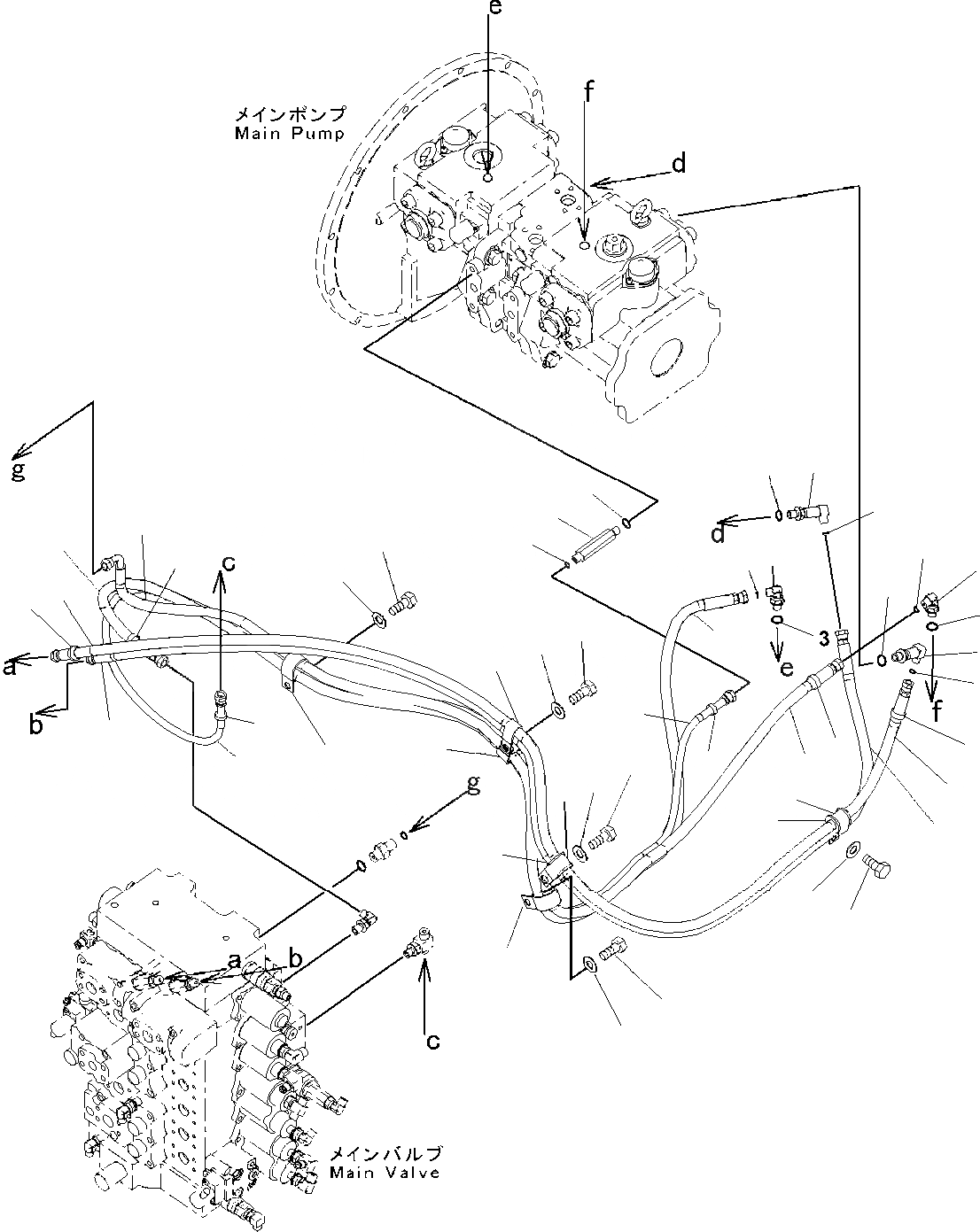 Схема запчастей Komatsu PC350LC-8 - LS ТРУБЫ (№B7-) LS ТРУБЫ