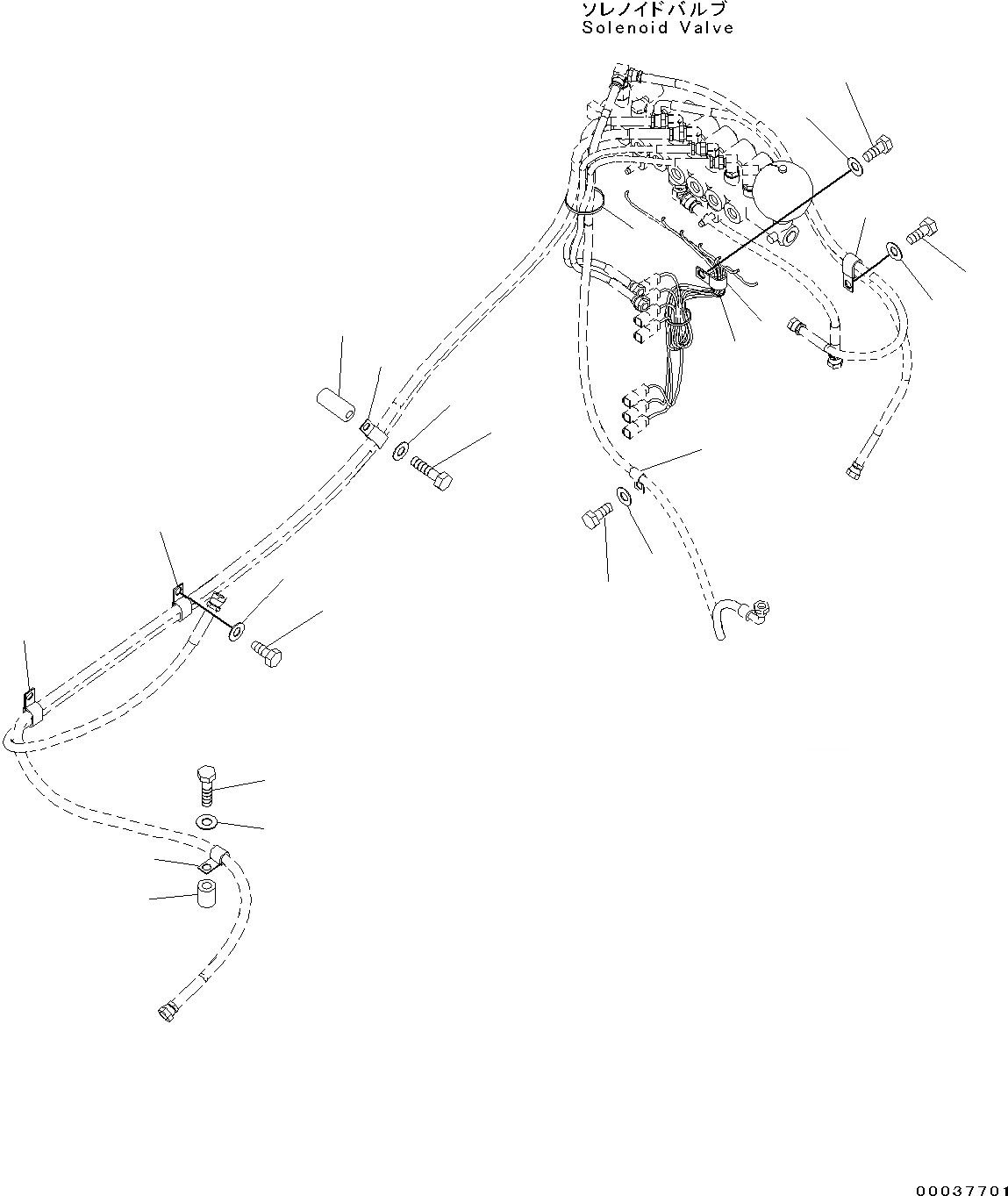 Схема запчастей Komatsu PC350LC-8 - СОЛЕНОИДНЫЙ КЛАПАН ТРУБЫ, КРЕПЛЕНИЕ (№B7-) СОЛЕНОИДНЫЙ КЛАПАН ТРУБЫ