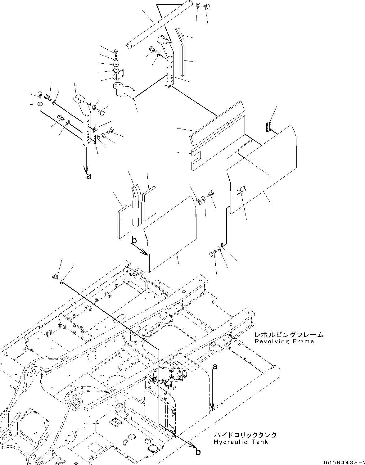 Схема запчастей Komatsu PC350LC-8 - БОКОВ. КРЫШКА, LHS БОКОВ. КРЫШКА, LHS