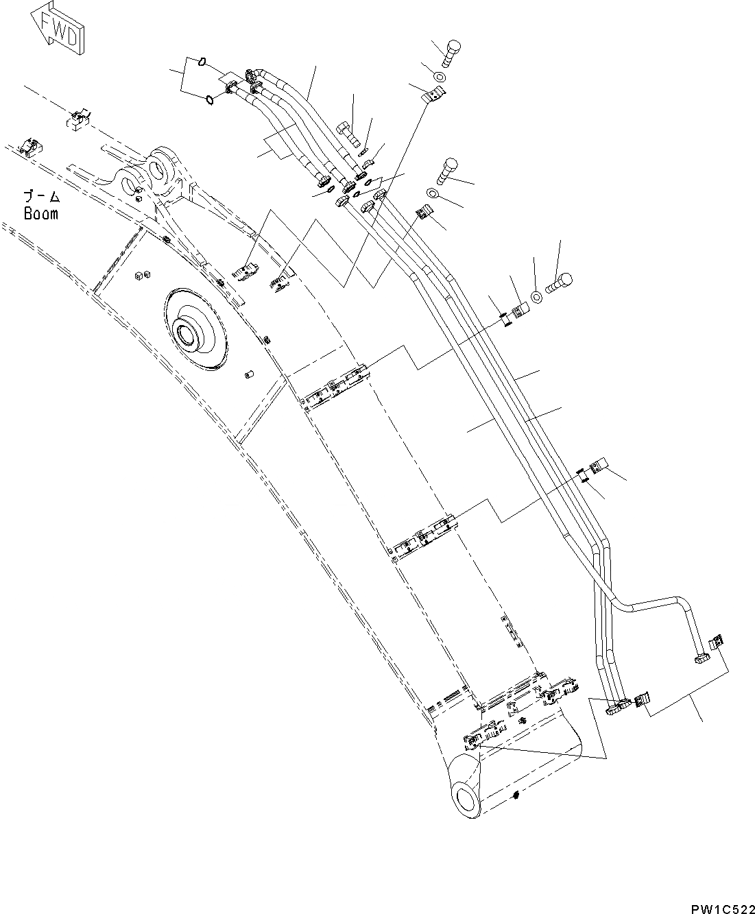 Схема запчастей Komatsu PC350LC-8 - СТРЕЛА, .M, УСИЛ.ENED, ЧАС. СИСТ. СМАЗКИ ТИП, ЦИЛИНДР РУКОЯТИS (№B7-) СТРЕЛА, .M, УСИЛ.ENED, ЧАС. СИСТ. СМАЗКИ ТИП