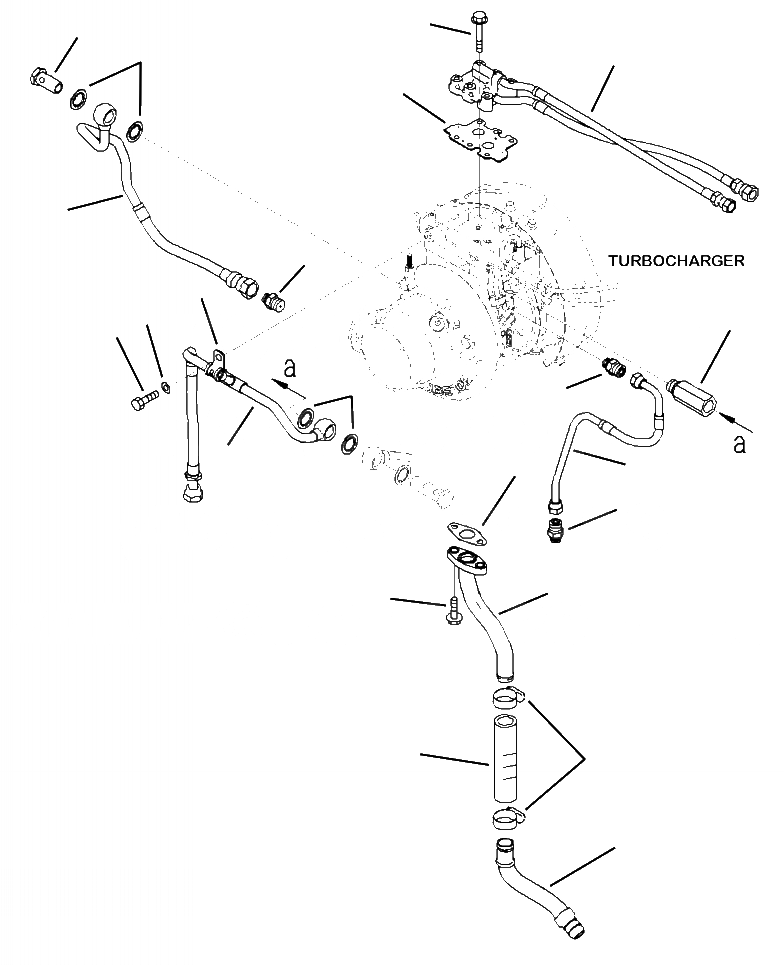 Схема запчастей Komatsu PC360LC-10 - AT- МАСЛОПРОВОДЯЩИЕ ТРУБКИ ТУРБОНАГНЕТАТЕЛЯ ДВИГАТЕЛЬ