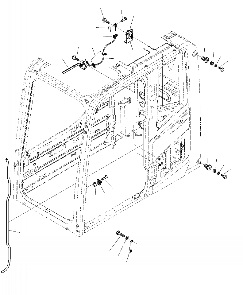 Схема запчастей Komatsu PC360LC-10 - K-7A КАБИНА ДВЕРЬ HOLD ФИКСАТОР ОТКРЫТИЯ OPERATOR\XD S ОБСТАНОВКА И СИСТЕМА УПРАВЛЕНИЯ