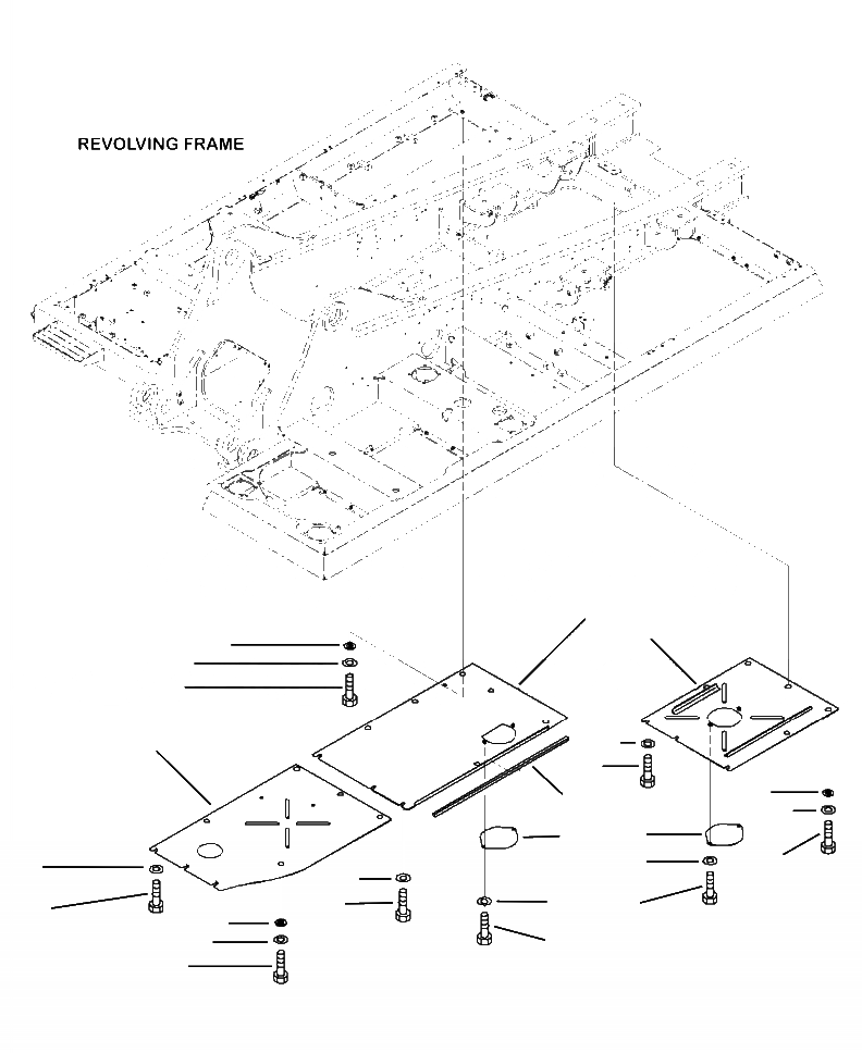 Схема запчастей Komatsu PC360LC-10 - M8-A НИЖН. КРЫШКА (/) ЧАСТИ КОРПУСА