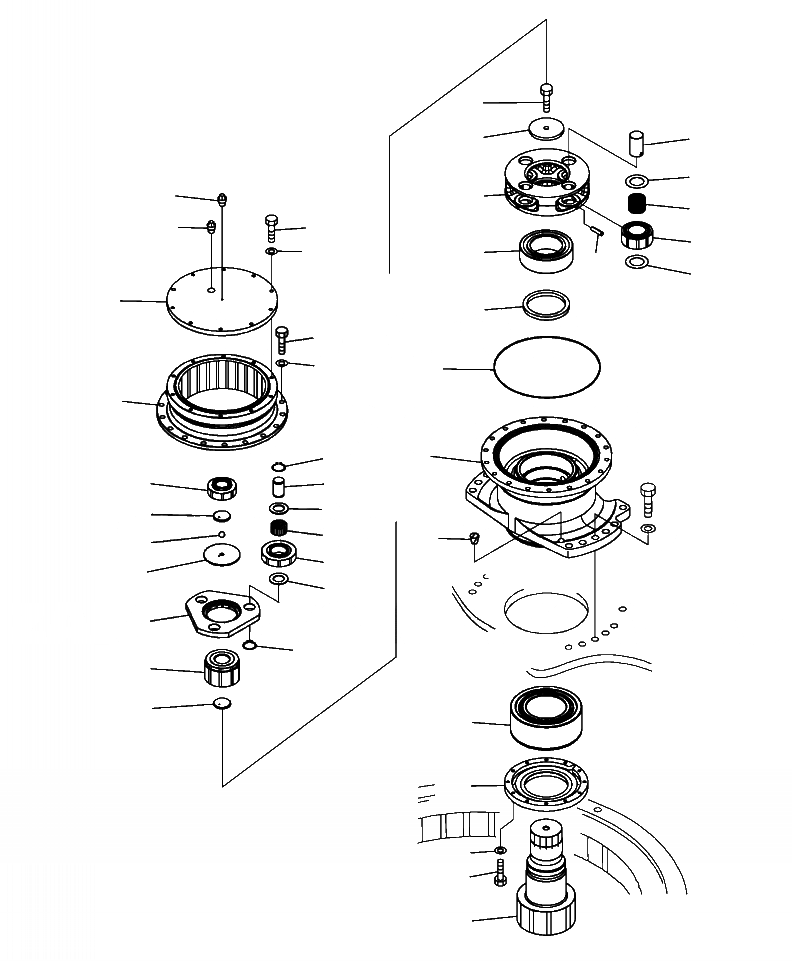 Схема запчастей Komatsu PC360LC-10 - N- МЕХАНИЗМ ПОВОРОТА ПОСТАВЛЯЕМЫЕ ЧАСТИ ПОВОРОТН. КРУГ И КОМПОНЕНТЫ