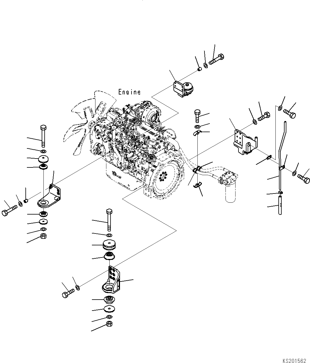 Схема запчастей Komatsu PC360LC-10 - КРЕПЛЕНИЕ ДВИГАТЕЛЯ КРЕПЛЕНИЕ ДВИГАТЕЛЯ