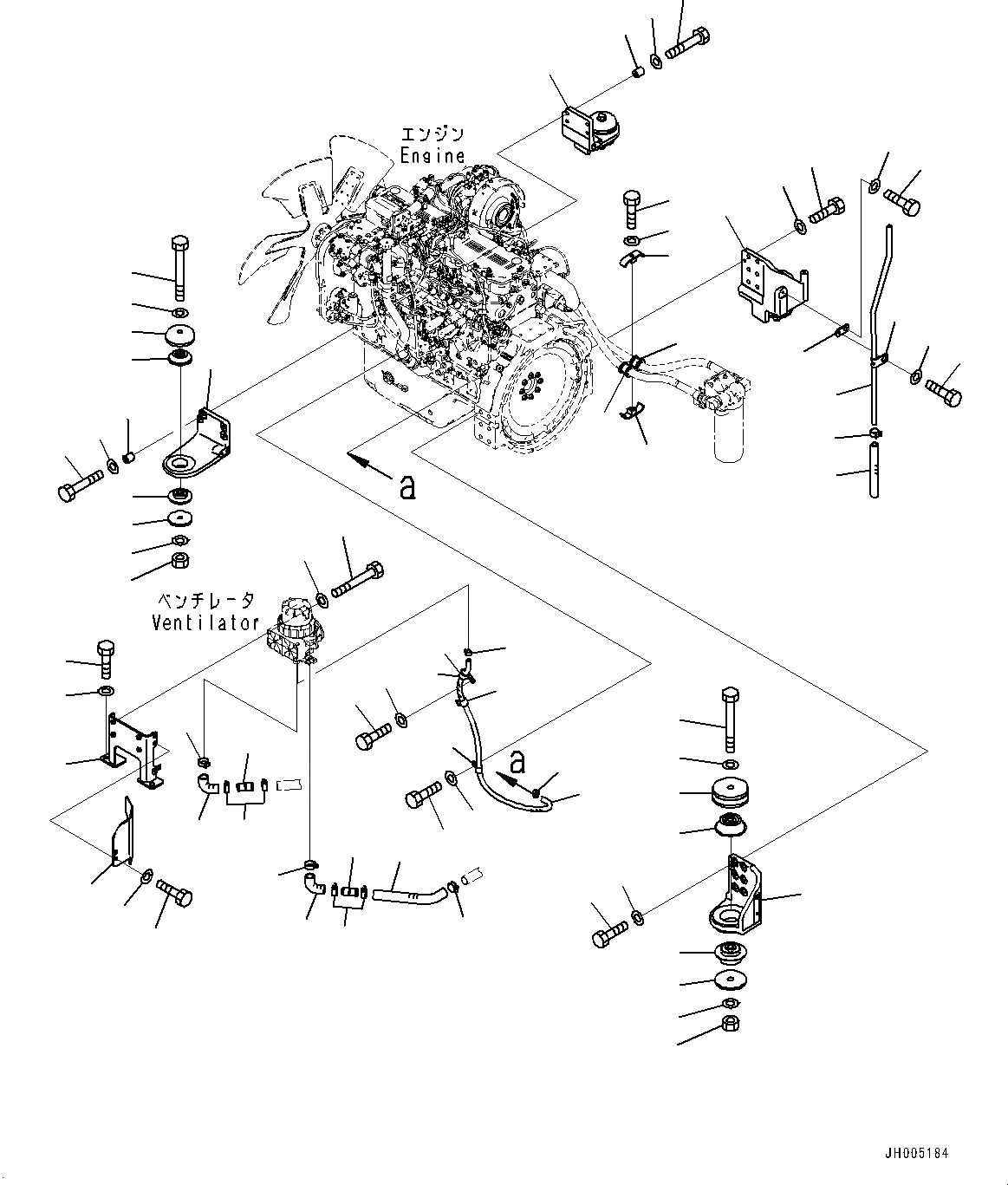 Схема запчастей Komatsu PC360NLC-10 - КРЕПЛЕНИЕ ДВИГАТЕЛЯ КРЕПЛЕНИЕ ДВИГАТЕЛЯ