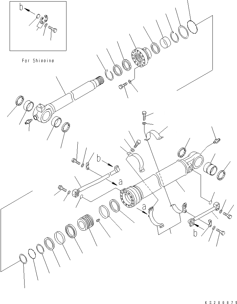 Схема запчастей Komatsu PC360LC - ЦИЛИНДР КОВША (ВНУТР. ЧАСТИ) (ДЛЯ .M РУКОЯТЬ) T РАБОЧЕЕ ОБОРУДОВАНИЕ