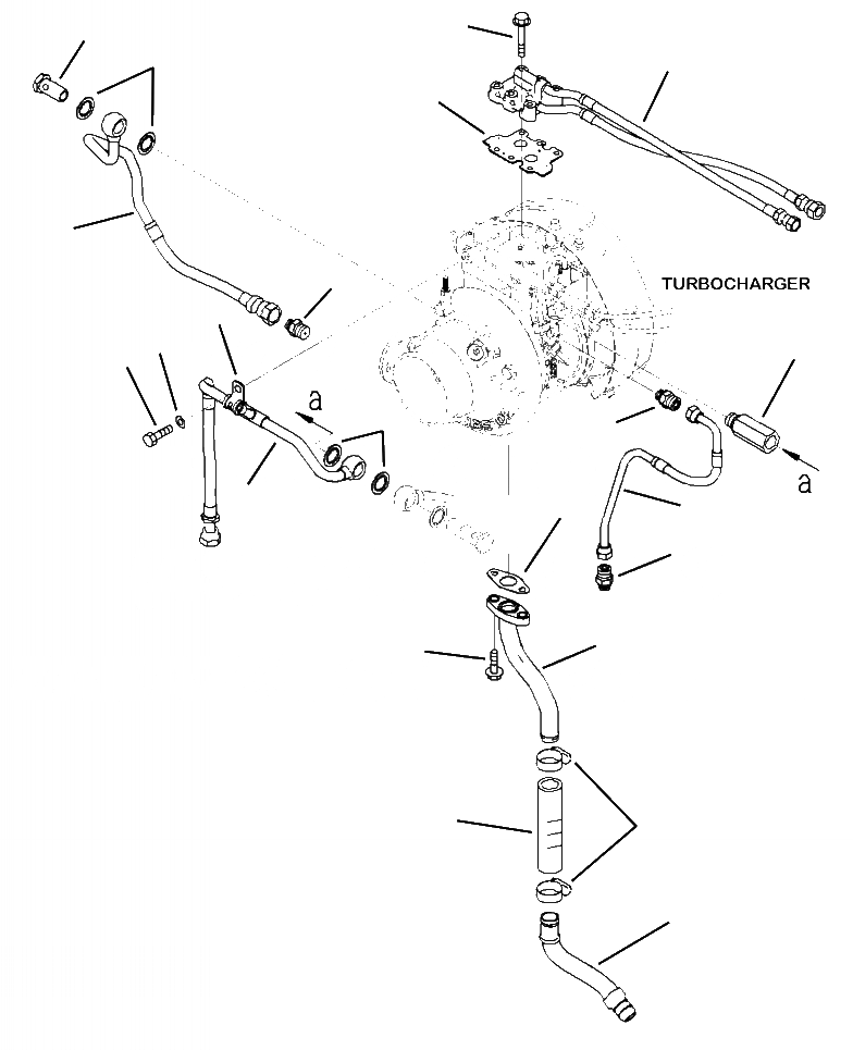 Схема запчастей Komatsu PC390LC-10 - AT- МАСЛОПРОВОДЯЩИЕ ТРУБКИ ТУРБОНАГНЕТАТЕЛЯ ДВИГАТЕЛЬ