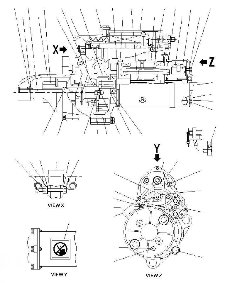 Схема запчастей Komatsu PC390LC-10 - AST- СТАРТЕР, KW ДВИГАТЕЛЬ