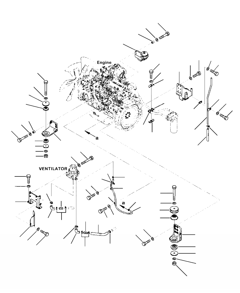 Схема запчастей Komatsu PC390LC-10 - B-A КРЕПЛЕНИЕ ДВИГАТЕЛЯ КОМПОНЕНТЫ ДВИГАТЕЛЯ