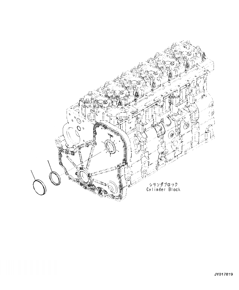 Схема запчастей Komatsu PC390LL-10 A50601 - AOB- БЛОК ЦИЛИНДРОВ COVER ДВИГАТЕЛЬ