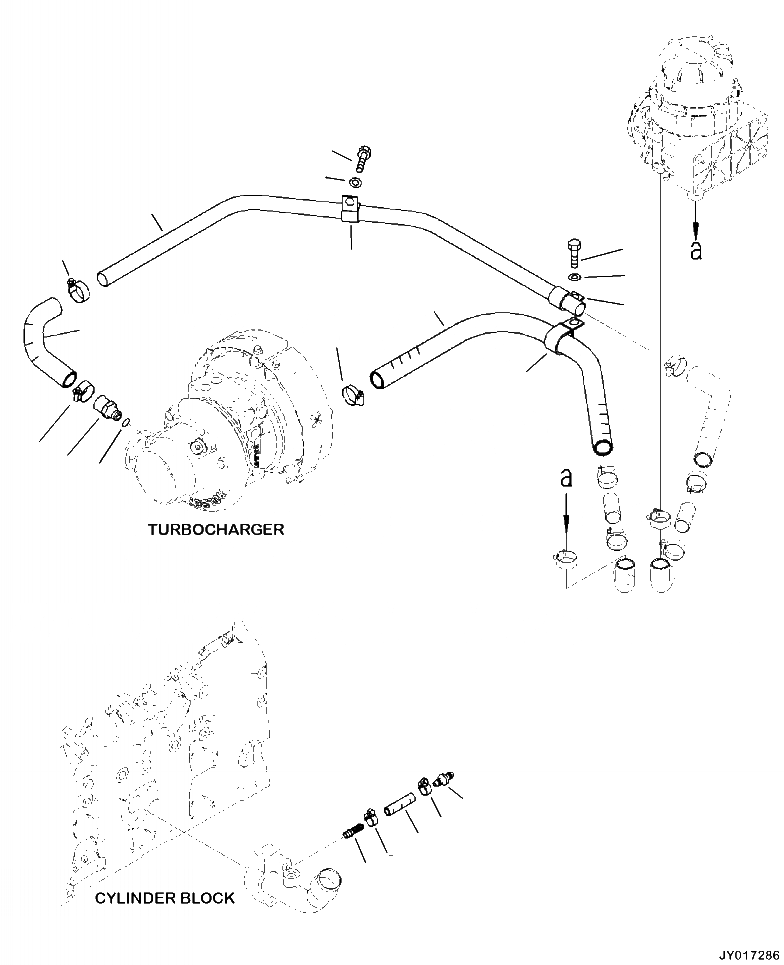 Схема запчастей Komatsu PC390LL-10 A50601 - A8- ПАТРУБКИ САПУНА ДВИГАТЕЛЬ