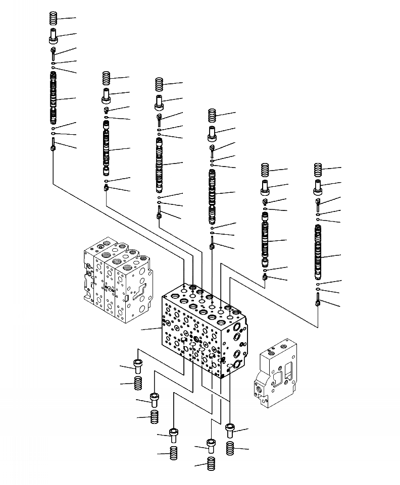 Схема запчастей Komatsu PC390LL-10 A50601 - H-A ОСНОВН. УПРАВЛЯЮЩ. КЛАПАН COMPLETE ASSEMBLY (/) ГИДРАВЛИКА