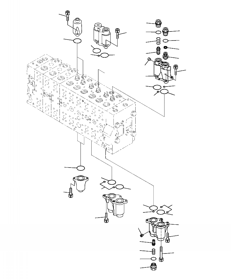 Схема запчастей Komatsu PC390LL-10 A50601 - H-A ОСНОВН. УПРАВЛЯЮЩ. КЛАПАН COMPLETE ASSEMBLY (/) ГИДРАВЛИКА