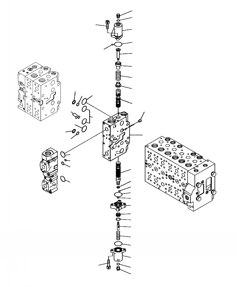 Схема запчастей Komatsu PC390LL-10 A50601 - H-A ОСНОВН. УПРАВЛЯЮЩ. КЛАПАН COMPLETE ASSEMBLY (/) ГИДРАВЛИКА