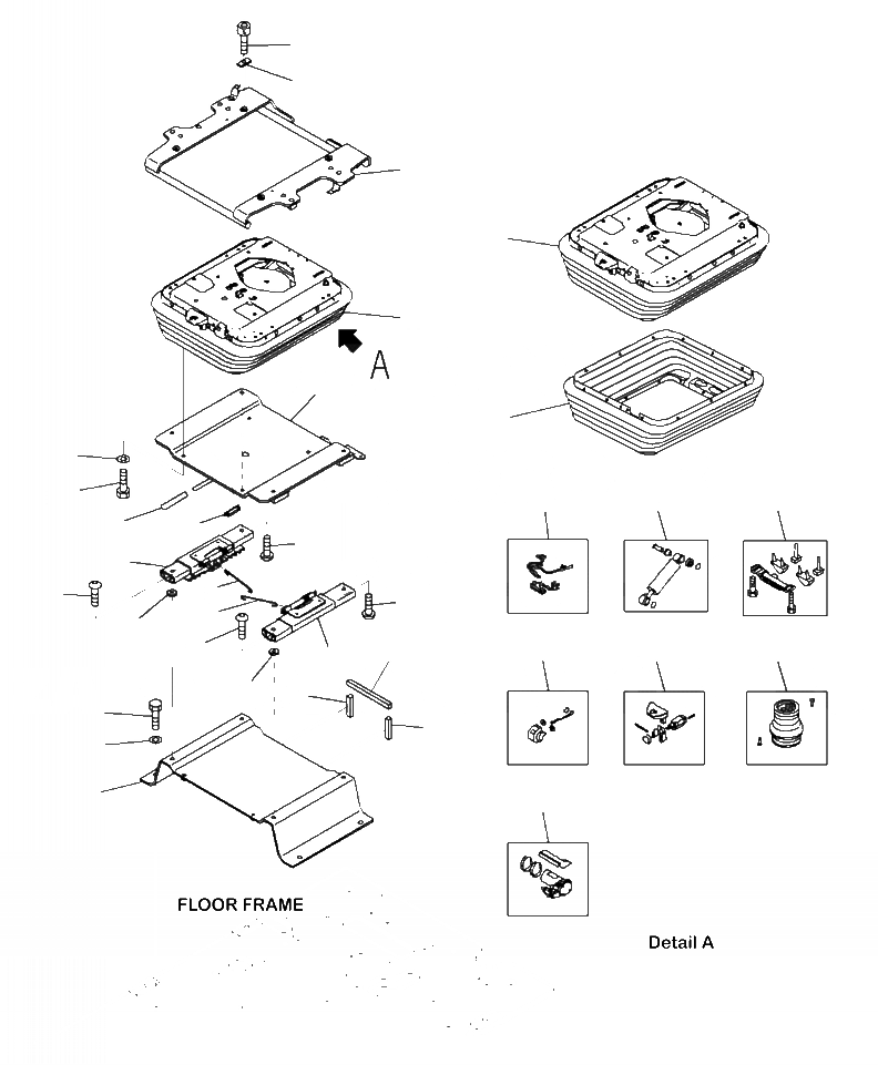 Схема запчастей Komatsu PC390LL-10 A50601 - K-A OPERATOR СИДЕНЬЕ ОСНОВ. РАМА КРЕПЛЕНИЕ И ДВИГАТЕЛЬ СТОП ПЕРЕКЛЮЧАТЕЛЬ OPERATORS ОБСТАНОВКА И СИСТЕМА УПРАВЛЕНИЯ