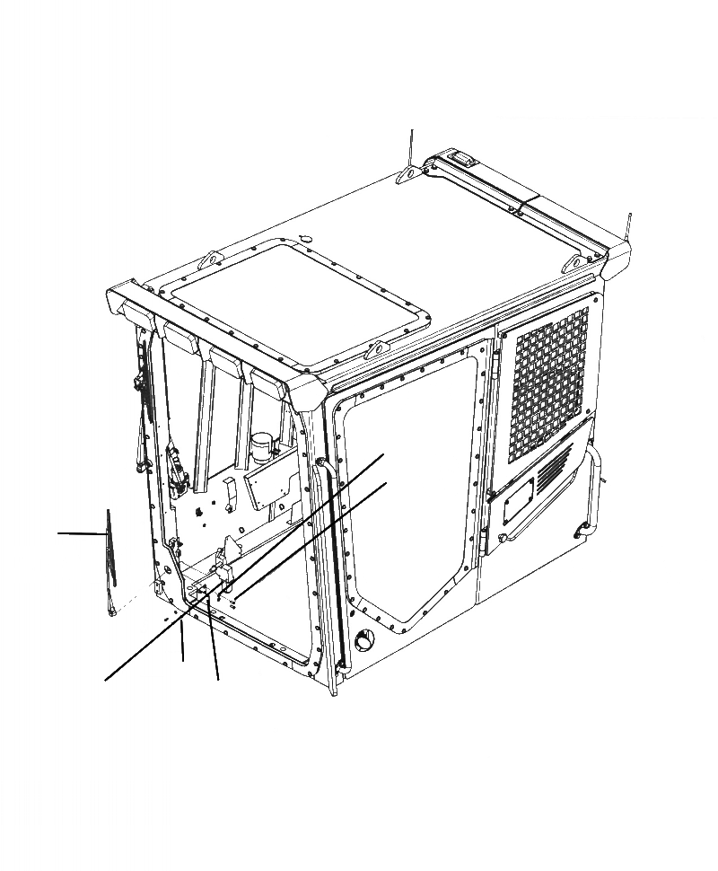 Схема запчастей Komatsu PC390LL-10 A50601 - K-8 КАБИНА НИЖН. ДВОРНИКИ OPERATORS ОБСТАНОВКА И СИСТЕМА УПРАВЛЕНИЯ