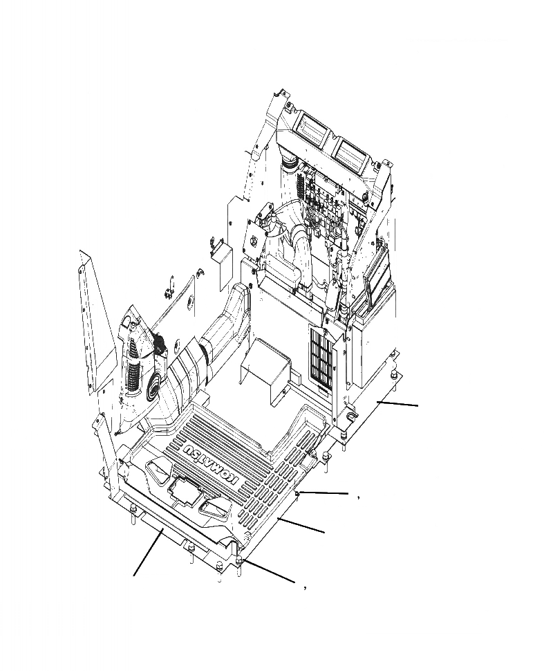 Схема запчастей Komatsu PC390LL-10 A50601 - K- КАБИНА ПОЛ УПЛОТНЕНИЕ (/) OPERATORS ОБСТАНОВКА И СИСТЕМА УПРАВЛЕНИЯ