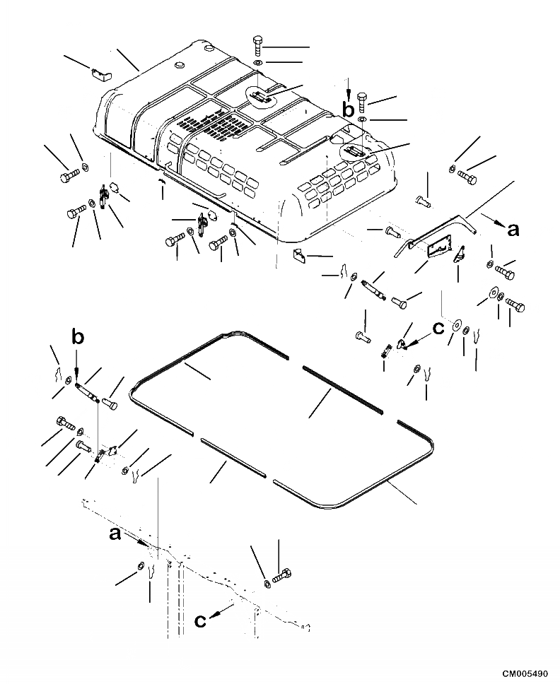 Схема запчастей Komatsu PC390LL-10 A50601 - M-A КАПОТ ЧАСТИ КОРПУСА И КРЫШКИ