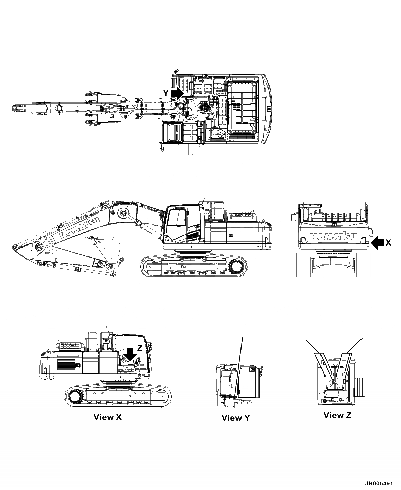 Схема запчастей Komatsu PC390LL-10 A50601 - U-A ТАБЛИЧКИ АККУМУЛЯТОР МАРКИРОВКА