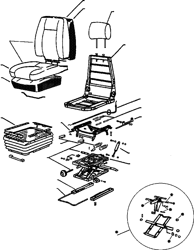 Схема запчастей Komatsu PC400LC-5 - СИДЕНЬЕ ASSEMBLY ЧАСТИ КОРПУСА