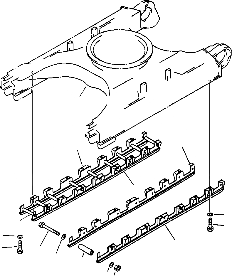 Схема запчастей Komatsu PC400LC-5 - ОПОРНЫЙ КАТОК ПОЛН. ЗАЩИТА ХОД И НИЖН.CARRIAGE
