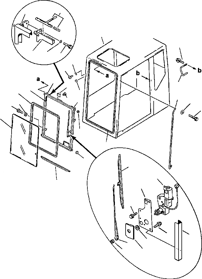 Схема запчастей Komatsu PC400LC-5 - КАБИНА ASSEMBLY ВЕРХН.-ПЕРЕДН. КАБИНА ОКНА ASSEMBLY ЧАСТИ КОРПУСА