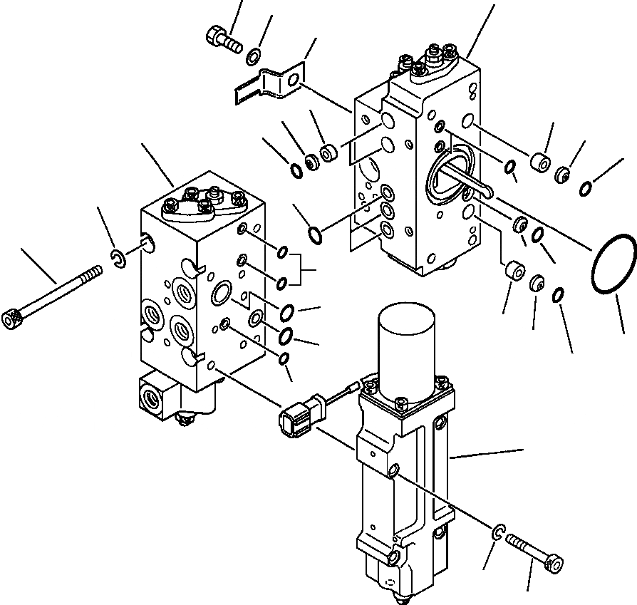 Схема запчастей Komatsu PC400LC-5 - ГИДР. НАСОС. ASSEMBLY ПЕРЕДН. СЕРВОКЛАПАН - COMPLETE ASSEMBLY УПРАВЛ-Е РАБОЧИМ ОБОРУДОВАНИЕМ