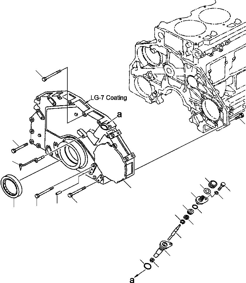 Схема запчастей Komatsu PC400LC-6LK - FIG. A9-B7A ПЕРЕДН. ПРИВОД COVER ДВИГАТЕЛЬ