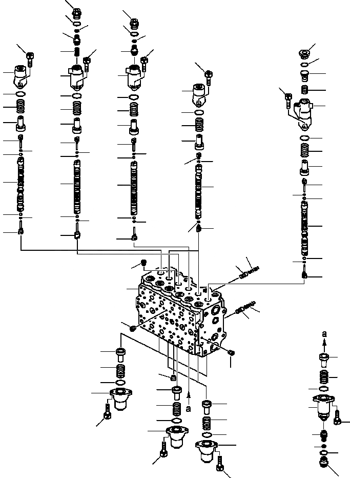 Схема запчастей Komatsu PC400LC-6LK - FIG. H-A ОСНОВН. УПРАВЛЯЮЩ. КЛАПАН - COMPLETE ASSEMBLY ГИДРАВЛИКА
