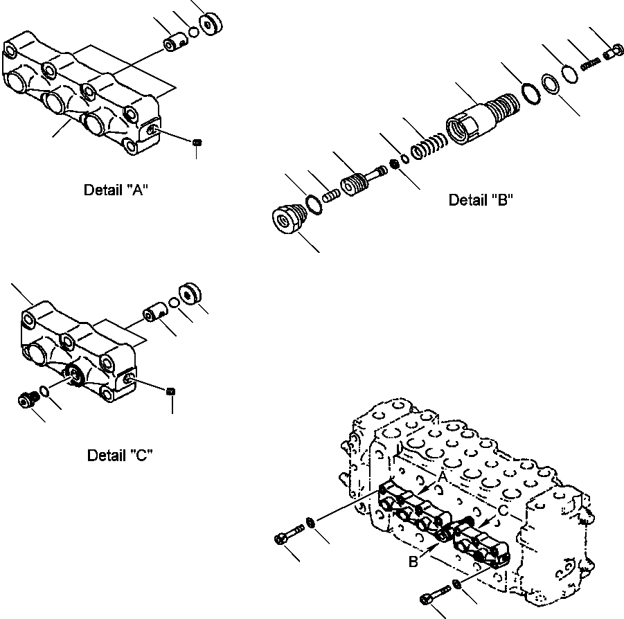 Схема запчастей Komatsu PC400LC-6LK - FIG. H-7A ОСНОВН. УПРАВЛЯЮЩ. КЛАПАН - LS КЛАПАН ASSEMBLY ГИДРАВЛИКА