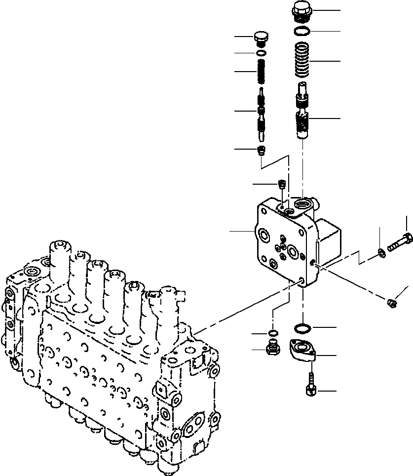 Схема запчастей Komatsu PC400LC-6LK - FIG. H-A ОСНОВН. УПРАВЛЯЮЩ. КЛАПАН - НАСОС MERGE DIVIDER КЛАПАН ГИДРАВЛИКА