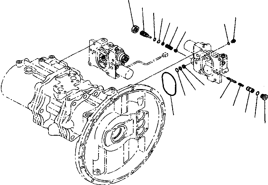 Схема запчастей Komatsu PC400LC-6LK - FIG. H-A ОСНОВН. НАСОС - СЕРВОКЛАПАН СЕКЦ. ASSEMBLY ГИДРАВЛИКА