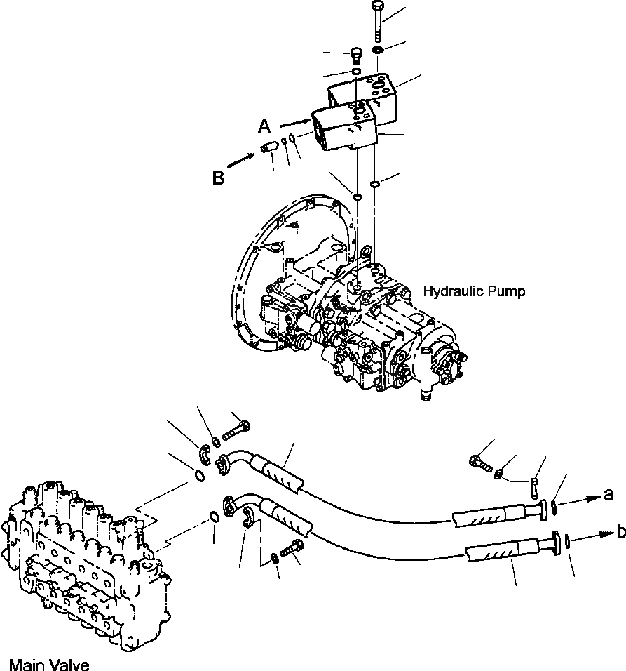 Схема запчастей Komatsu PC400LC-6LK - FIG. H-AA ГИДРОЛИНИЯ - ЛИНИЯ ПОДАЧИ ГИДРАВЛИКА