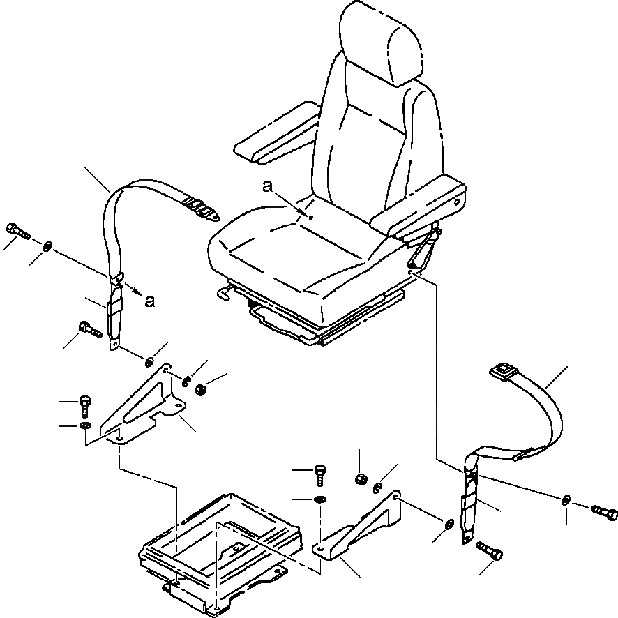 Схема запчастей Komatsu PC400LC-6LK - FIG. K-A РЕМЕНЬ БЕЗОПАСНОСТИ - СИД-Е С ПОДВЕСКОЙ КАБИНА ОПЕРАТОРА И СИСТЕМА УПРАВЛЕНИЯ