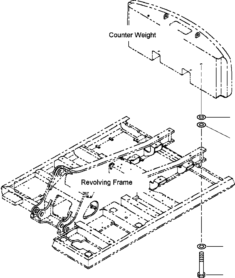 Схема запчастей Komatsu PC400LC-6LK - FIG. M-A КРЕПЛЕНИЕ ПРОТИВОВЕСА - 889KG (9, LBS) ЧАСТИ КОРПУСА