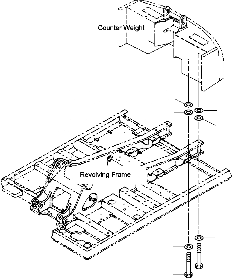 Схема запчастей Komatsu PC400LC-6LK - FIG. M-A КРЕПЛЕНИЕ ПРОТИВОВЕСА - 789KG (7,99 LBS) - ДЛЯ REMOVER ЧАСТИ КОРПУСА