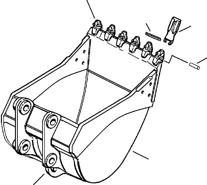 Схема запчастей Komatsu PC400LC-6LK - FIG. T-A КОВШ W/VERTIБЛОКИР. TEETH - STDP - .7 CU. YDS - IN. ШИР. РАБОЧЕЕ ОБОРУДОВАНИЕ