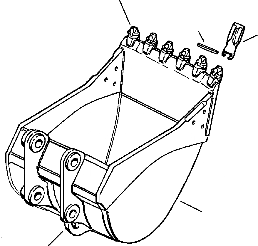 Схема запчастей Komatsu PC400LC-6LK - FIG. T-AA КОВШ С SUPER V TEETH - STDP - . CU. YDS. - IN. ШИР. РАБОЧЕЕ ОБОРУДОВАНИЕ