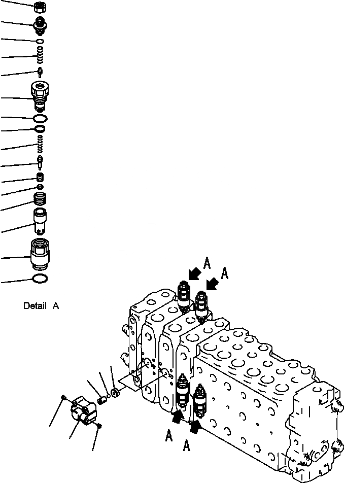Схема запчастей Komatsu PC400LC-6LM - FIG. H-8A ОСНОВН. УПРАВЛЯЮЩ. КЛАПАН - LS РАСПРЕДЕЛИТ. КЛАПАН ГИДРАВЛИКА
