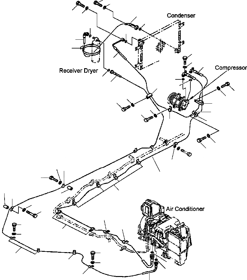 Схема запчастей Komatsu PC400LC-6LM - FIG. K7-AA КОНДИЦ. - ЛИНИЯ ОХЛАЖДЕНИЯS КАБИНА ОПЕРАТОРА И СИСТЕМА УПРАВЛЕНИЯ