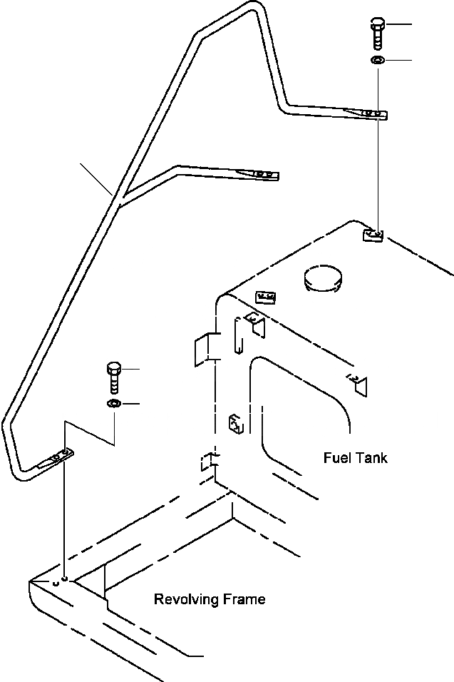 Схема запчастей Komatsu PC400LC-6LM - FIG. M-A HANDRAIL ЧАСТИ КОРПУСА