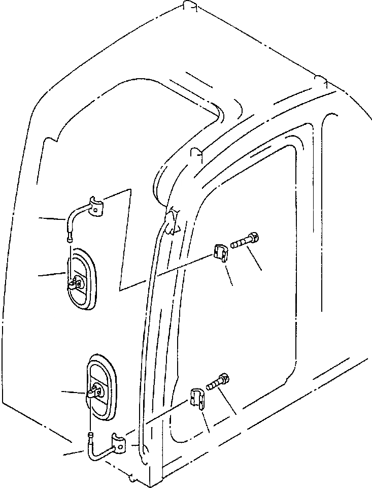 Схема запчастей Komatsu PC400LC-6LM - FIG. M-A ЗАДН. VIEW MIRROR, ЛЕВ. ЧАСТИ КОРПУСА